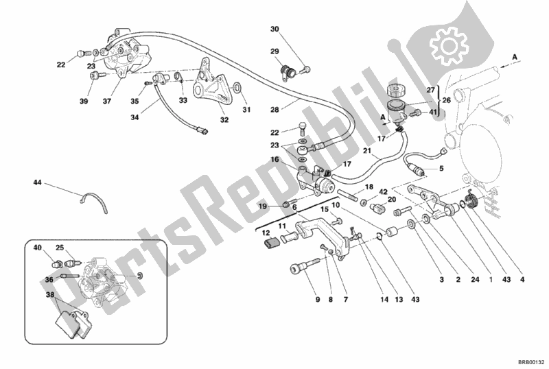All parts for the Rear Brake System of the Ducati Superbike 749 S USA 2006